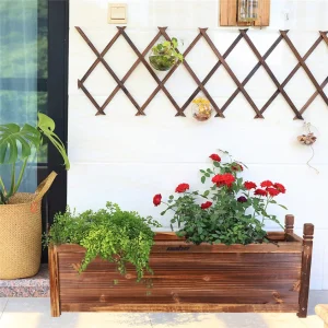 Wood Planter Box Outdoor Raised Planter Beds