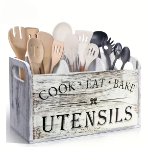 5pcs/Set Cutlery Rack Compartments Cutlery Box Wooden Cutlery